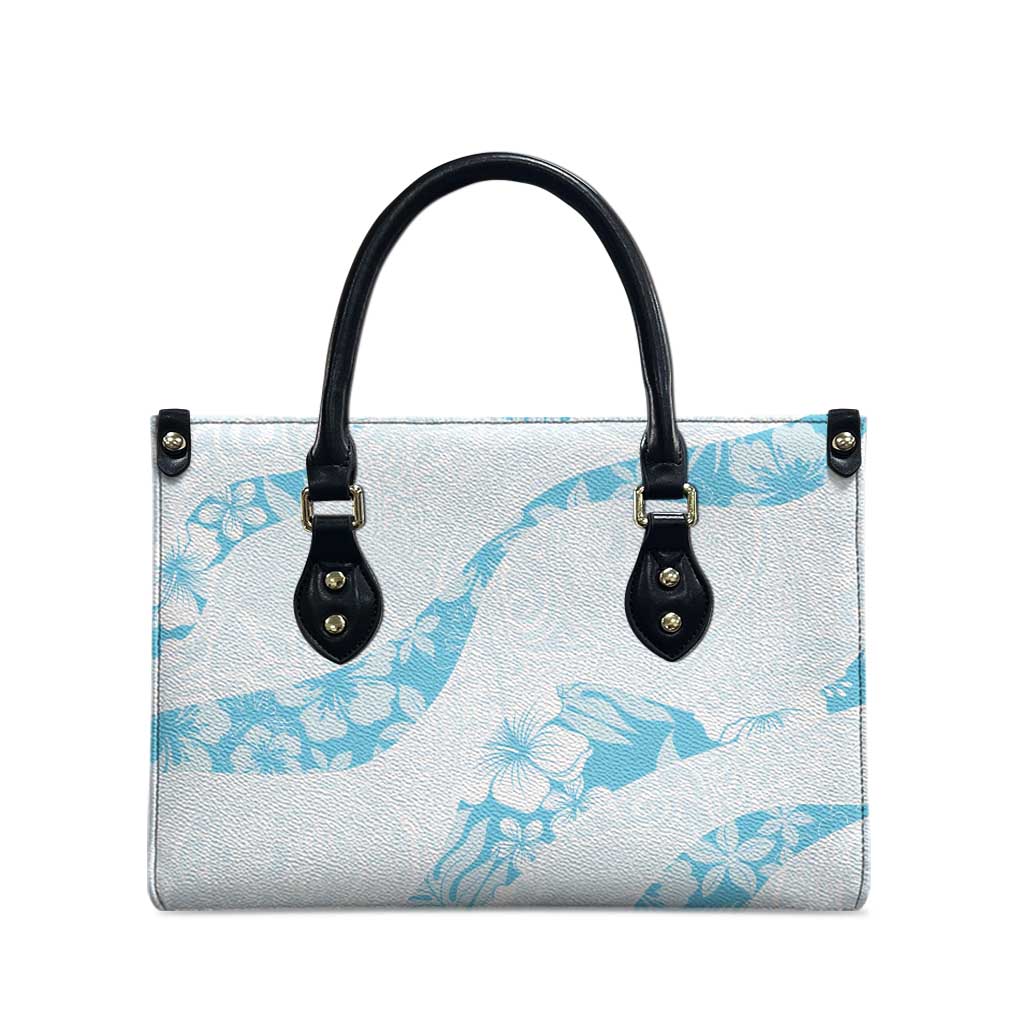 Aloha Hawaii Floral Tapa Leather Bag Patchwork Turquoise - Polynesian Pride