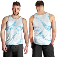 Aloha Hawaii Floral Tapa Men Tank Top Patchwork Turquoise - Polynesian Pride