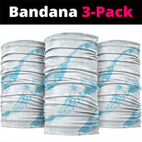 Aloha Hawaii Floral Tapa Neck Gaiter Patchwork Turquoise - Polynesian Pride