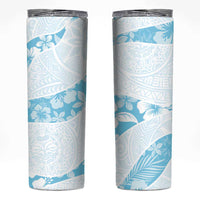 Aloha Hawaii Floral Tapa Skinny Tumbler Patchwork Turquoise - Polynesian Pride