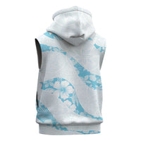Aloha Hawaii Floral Tapa Sleeveless Hoodie Patchwork Turquoise - Polynesian Pride