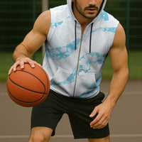 Aloha Hawaii Floral Tapa Sleeveless Zip Hoodie Patchwork Turquoise - Polynesian Pride