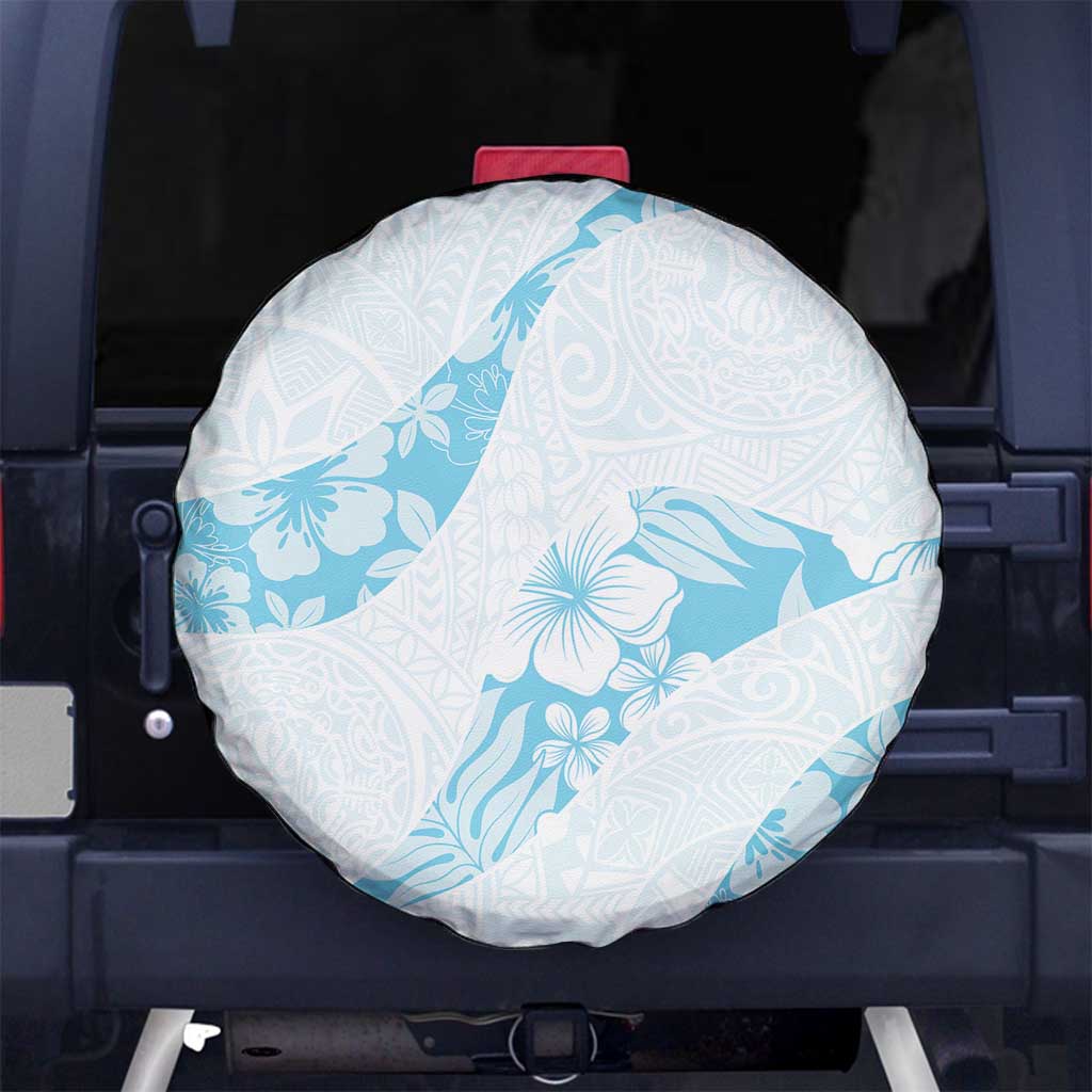 Aloha Hawaii Floral Tapa Spare Tire Cover Patchwork Turquoise - Polynesian Pride