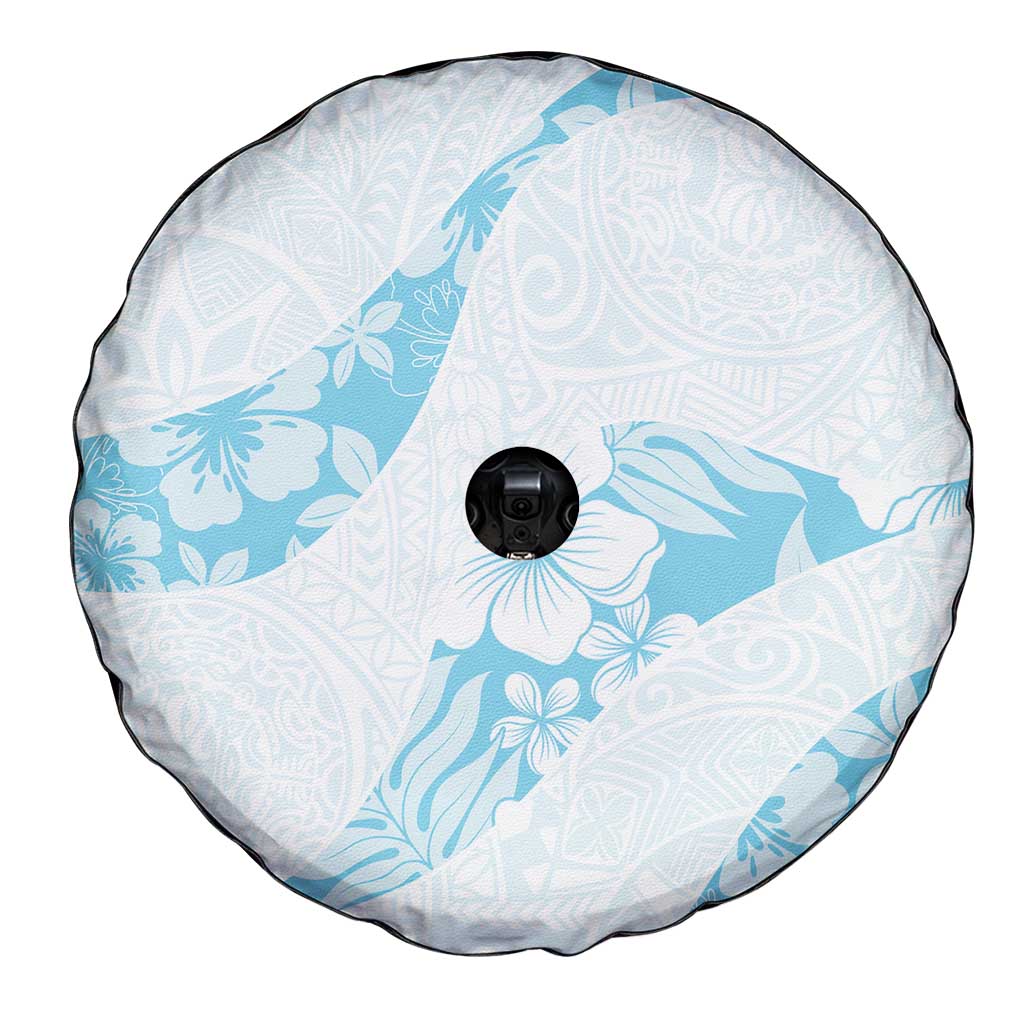 Aloha Hawaii Floral Tapa Spare Tire Cover Patchwork Turquoise - Polynesian Pride
