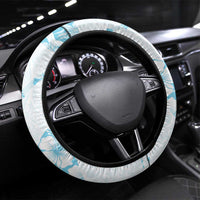 Aloha Hawaii Floral Tapa Steering Wheel Cover Patchwork Turquoise - Polynesian Pride