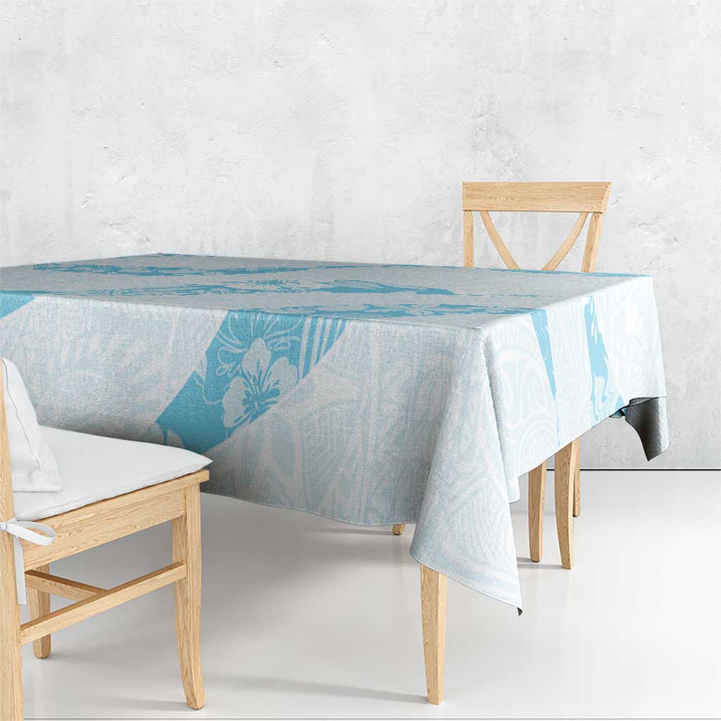 Aloha Hawaii Floral Tapa Tablecloth Patchwork Turquoise - Polynesian Pride