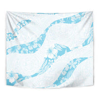 Aloha Hawaii Floral Tapa Tapestry Patchwork Turquoise - Polynesian Pride