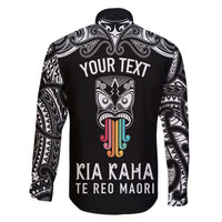 personalised-kia-kaha-te-reo-maori-family-matching-short-sleeve-bodycon-dress-and-hawaiian-shirt-hei-tiki-mix-koru-black