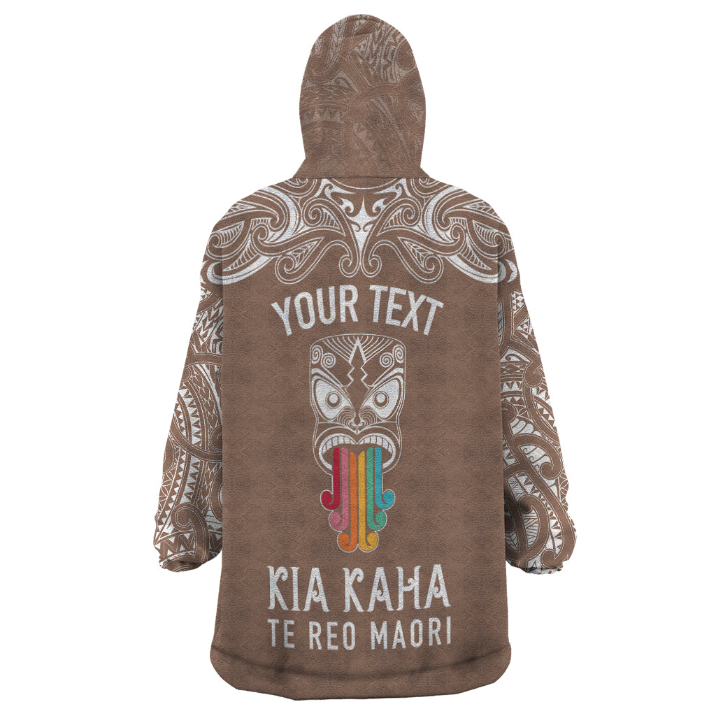 personalised-kia-kaha-te-reo-maori-wearable-blanket-hoodie-hei-tiki-mix-koru-brown