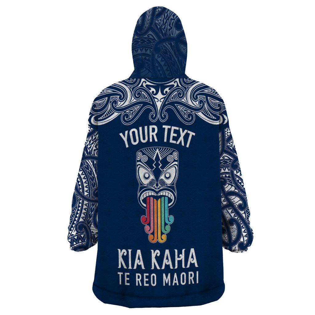 personalised-kia-kaha-te-reo-maori-wearable-blanket-hoodie-hei-tiki-mix-koru-navy-blue