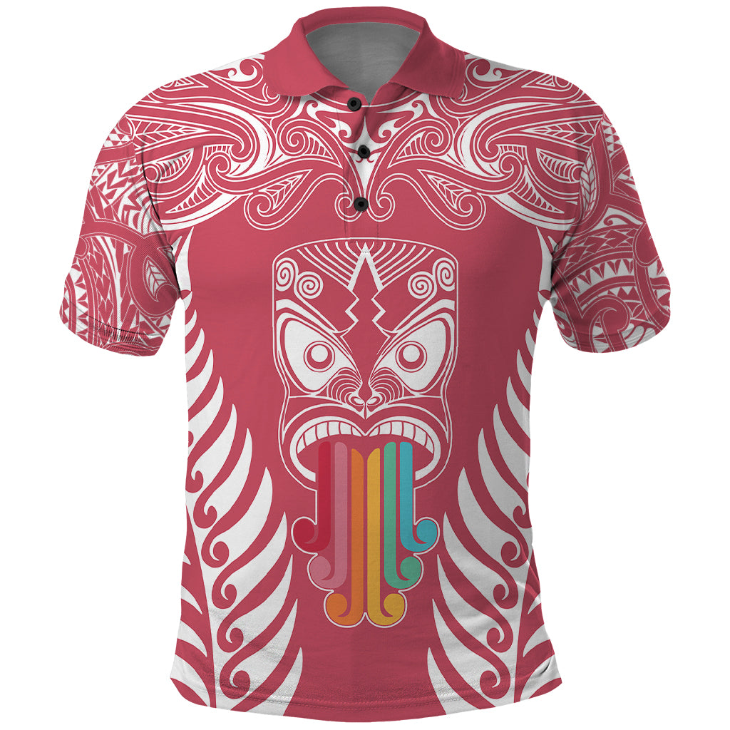Personalised Kia Kaha Te Reo Maori Polo Shirt Hei Tiki Mix Koru - Pink LT7 Pink - Polynesian Pride