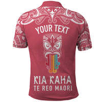 Personalised Kia Kaha Te Reo Maori Polo Shirt Hei Tiki Mix Koru - Pink LT7 - Polynesian Pride