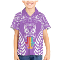personalised-kia-kaha-te-reo-maori-family-matching-mermaid-dress-and-hawaiian-shirt-hei-tiki-mix-koru-purple
