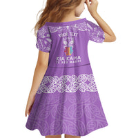Personalised Kia Kaha Te Reo Maori Family Matching Tank Maxi Dress and Hawaiian Shirt Hei Tiki Mix Koru - Purple LT7 - Polynesian Pride
