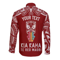 personalised-kia-kaha-te-reo-maori-long-sleeve-button-shirt-hei-tiki-mix-koru-red