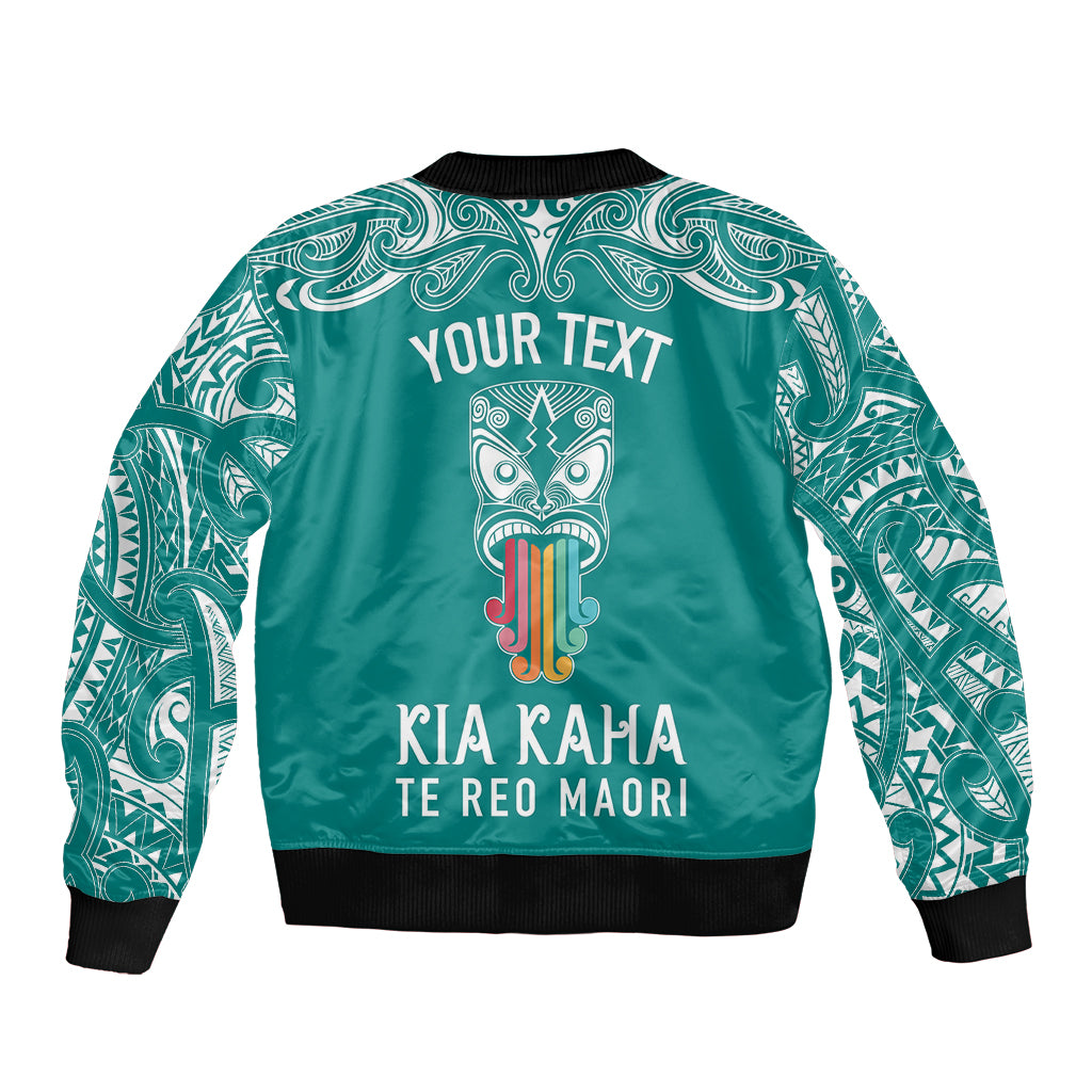 personalised-kia-kaha-te-reo-maori-bomber-jacket-hei-tiki-mix-koru-teal