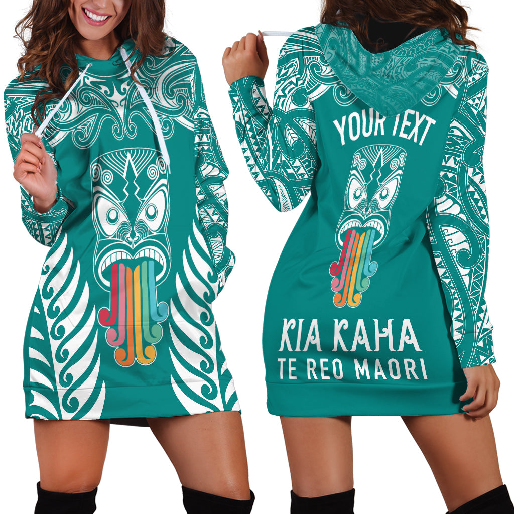 personalised-kia-kaha-te-reo-maori-hoodie-dress-hei-tiki-mix-koru-teal