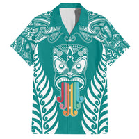 Personalised Kia Kaha Te Reo Maori Kid Hawaiian Shirt Hei Tiki Mix Koru - Teal LT7 Kid Teal - Polynesian Pride
