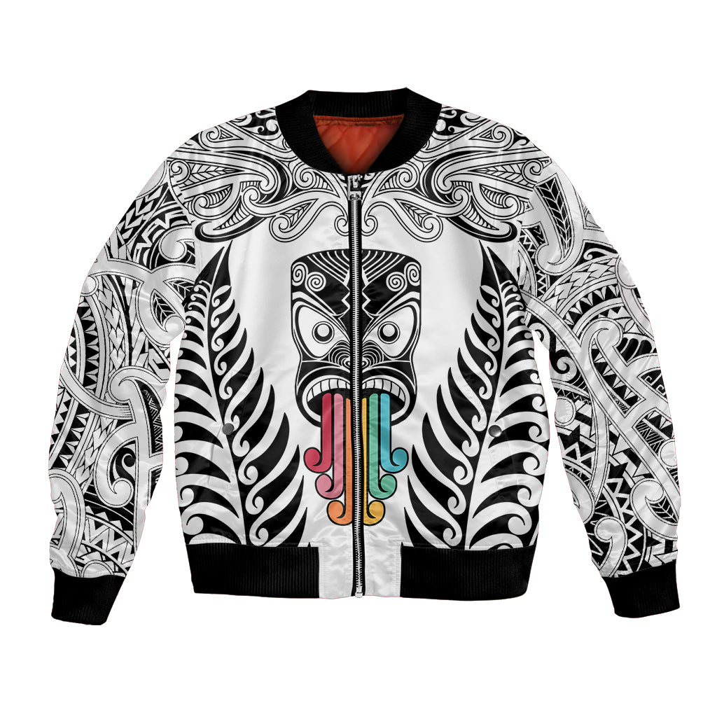 personalised-kia-kaha-te-reo-maori-bomber-jacket-hei-tiki-mix-koru-white