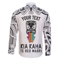 Personalised Kia Kaha Te Reo Maori Family Matching Tank Maxi Dress and Hawaiian Shirt Hei Tiki Mix Koru - White LT7 - Polynesian Pride