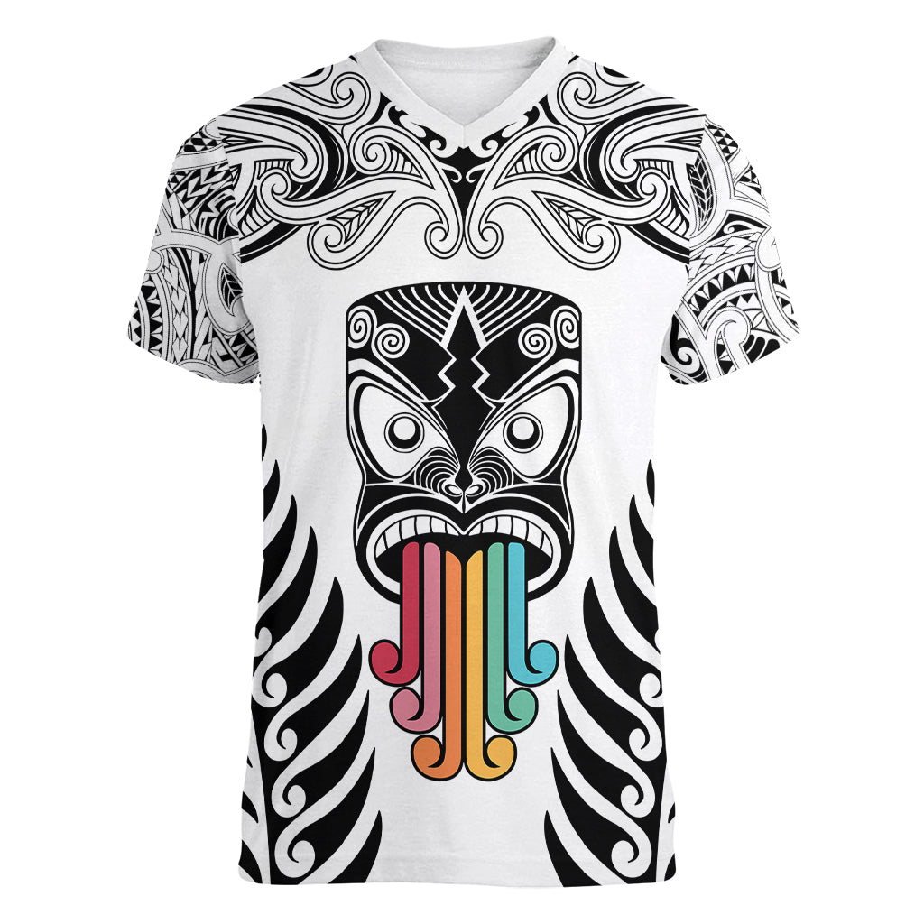 personalised-kia-kaha-te-reo-maori-women-v-neck-t-shirt-hei-tiki-mix-koru-white