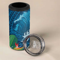 Outrigger Canoe Blue 4 in 1 Can Cooler Tumbler On The Waves