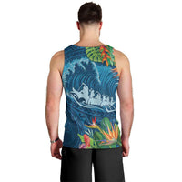 Outrigger Canoe Blue Men Tank Top On The Waves LT7 - Polynesian Pride