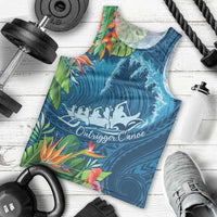 Outrigger Canoe Blue Men Tank Top On The Waves LT7 - Polynesian Pride
