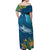 Outrigger Canoe Blue Off Shoulder Maxi Dress On The Waves