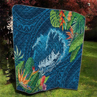 Outrigger Canoe Blue Quilt On The Waves LT7 - Polynesian Pride