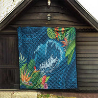 Outrigger Canoe Blue Quilt On The Waves LT7 - Polynesian Pride