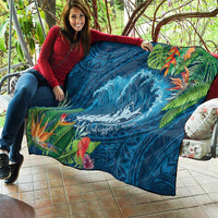 Outrigger Canoe Blue Quilt On The Waves LT7 - Polynesian Pride