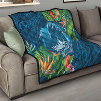 Outrigger Canoe Blue Quilt On The Waves LT7 - Polynesian Pride