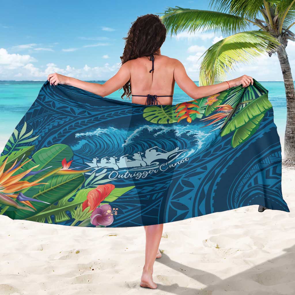 Outrigger Canoe Blue Sarong On The Waves