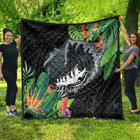 Outrigger Canoe Black Quilt On The Waves LT7 - Polynesian Pride