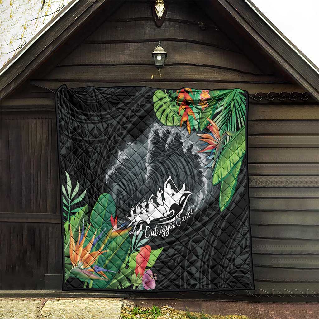 Outrigger Canoe Black Quilt On The Waves LT7 - Polynesian Pride
