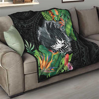 Outrigger Canoe Black Quilt On The Waves LT7 - Polynesian Pride