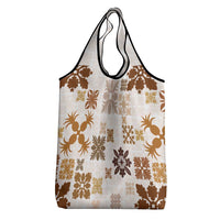 Vintage Hawaii Grocery Bag Hawaiian Quilt Kapa Mismatch Beige