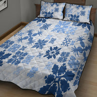 Vintage Hawaii Quilt Bed Set Hawaiian Quilt Kapa Mismatch Blue LT7 - Polynesian Pride