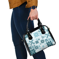 Vintage Hawaii Shoulder Handbag Hawaiian Quilt Kapa Mismatch Teal LT7 - Polynesian Pride