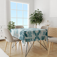 Vintage Hawaii Tablecloth Hawaiian Quilt Kapa Mismatch Teal LT7 - Polynesian Pride