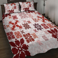 Vintage Hawaii Quilt Bed Set Hawaiian Quilt Kapa Mismatch Red LT7 - Polynesian Pride