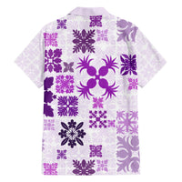 Vintage Hawaii Hawaiian Shirt Hawaiian Quilt Kapa Mismatch Purple LT7 - Polynesian Pride