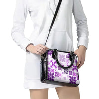 Vintage Hawaii Shoulder Handbag Hawaiian Quilt Kapa Mismatch Purple LT7 - Polynesian Pride