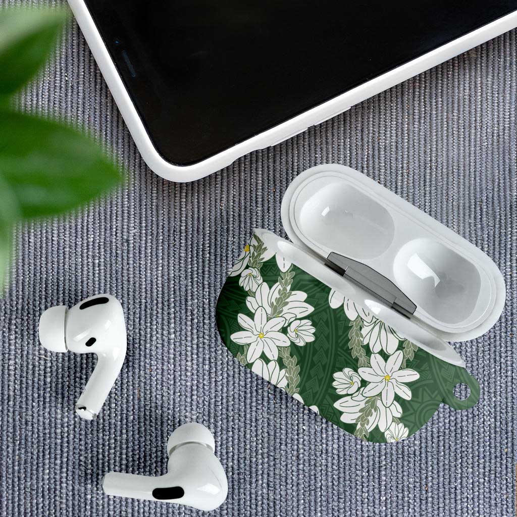 Ia Orana Tahiti Tiare AirPods Case Sage Green Lei - Polynesian Pride