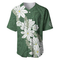 Ia Orana Tahiti Tiare Baseball Jersey Sage Green Lei LT7 Sage Green - Polynesian Pride