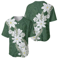 Ia Orana Tahiti Tiare Baseball Jersey Sage Green Lei LT7 - Polynesian Pride