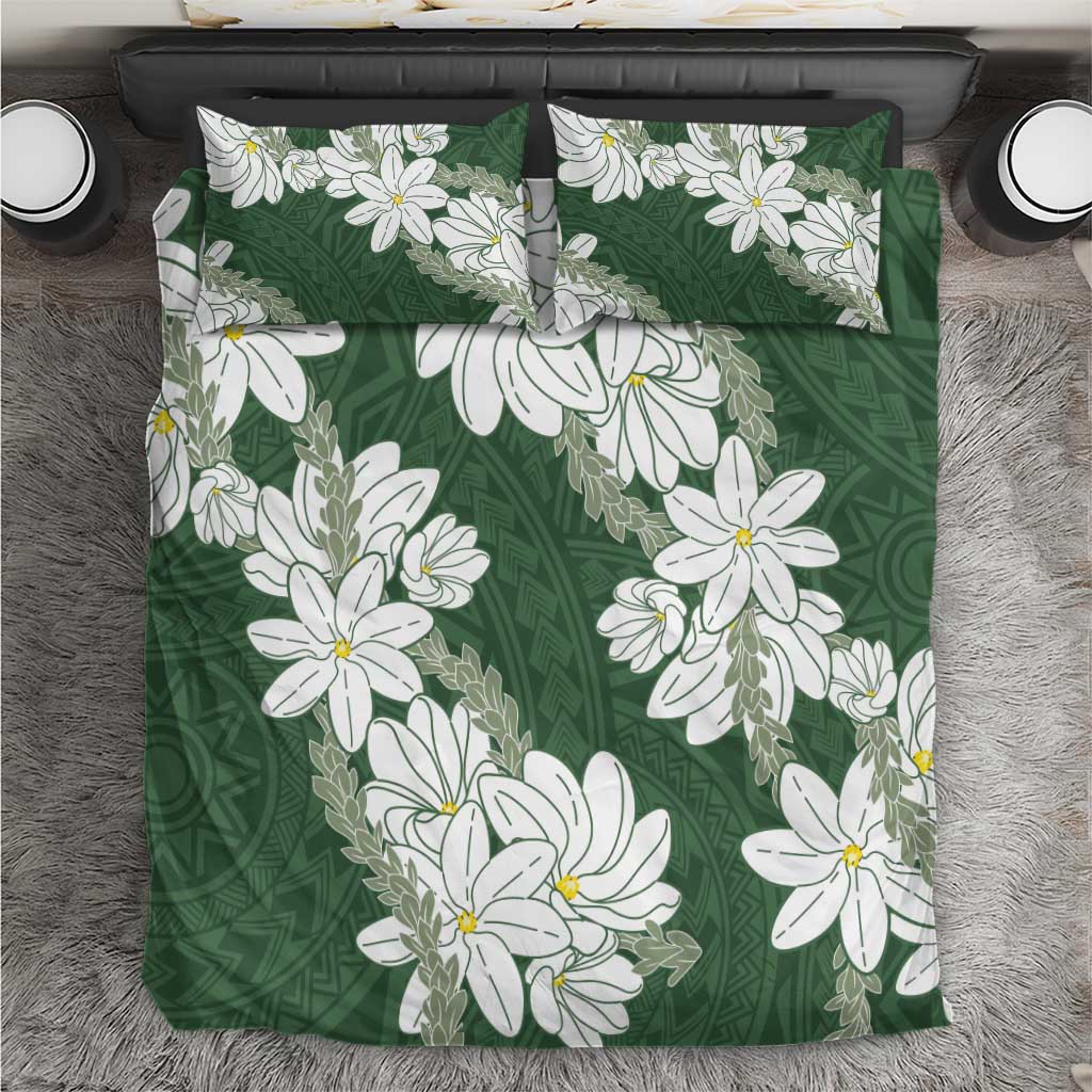 Ia Orana Tahiti Tiare Bedding Set Sage Green Lei LT7 Sage Green - Polynesian Pride