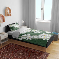 Ia Orana Tahiti Tiare Bedding Set Sage Green Lei LT7 - Polynesian Pride