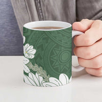 Ia Orana Tahiti Tiare Ceramic Mug Sage Green Lei - Polynesian Pride